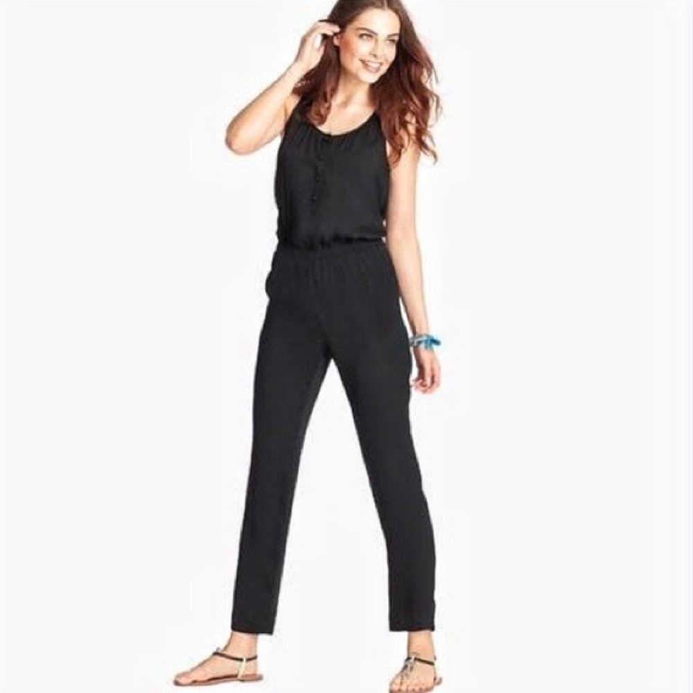 Loft Black Racerback Sleeveless Jumpsuit Pants XSP